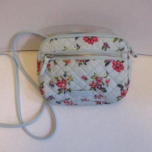 Vera Bradley Mix Print Shoulder Small Bag Blue Floral Color Size 6 X 8 Handbag